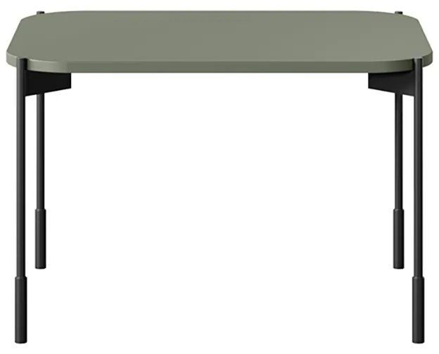 Stolik kawowy Sonatia 60 cm prostokątny na metalowych nogach - oliwka