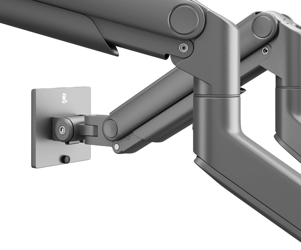 Metalowy uchwyt na dwa monitory JAKE, szary