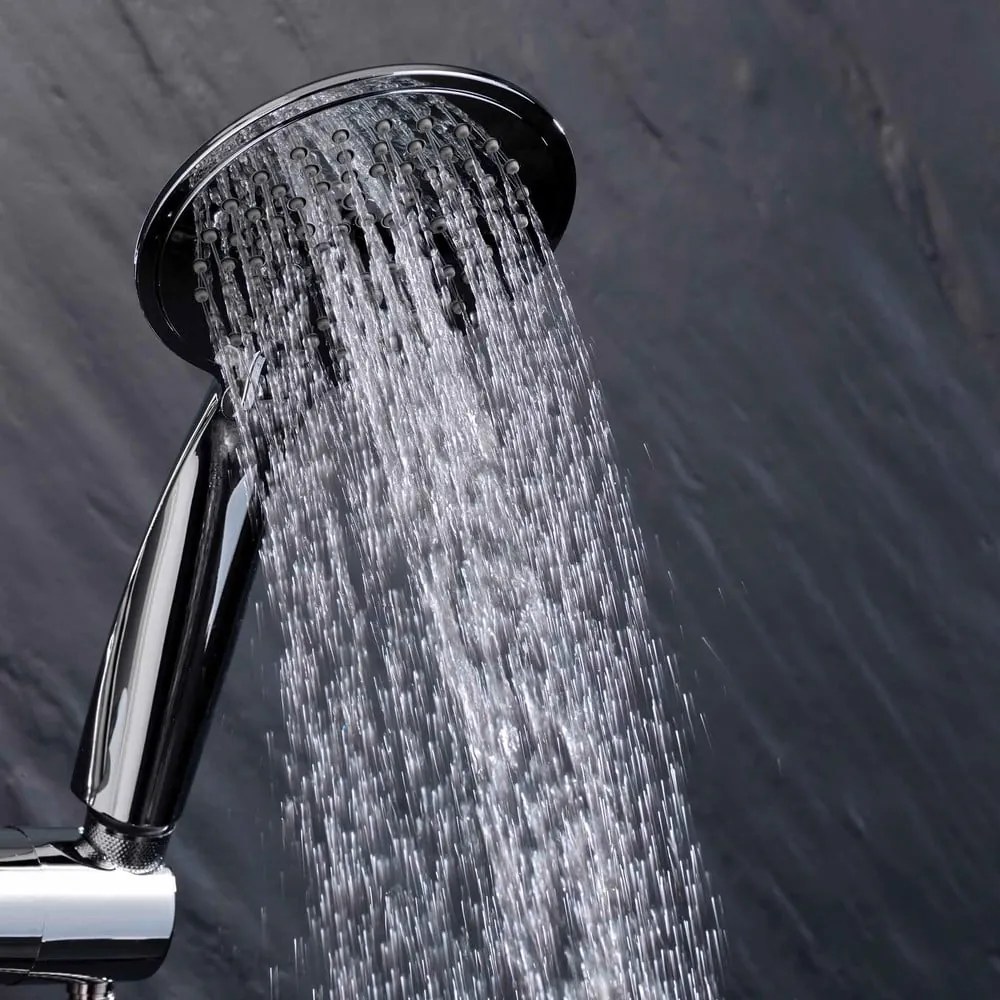 Plastikowy zestaw prysznicowy w kolorze matowego srebra ze słuchawką prysznicową 70 cm Hydro – douceur d'intérieur