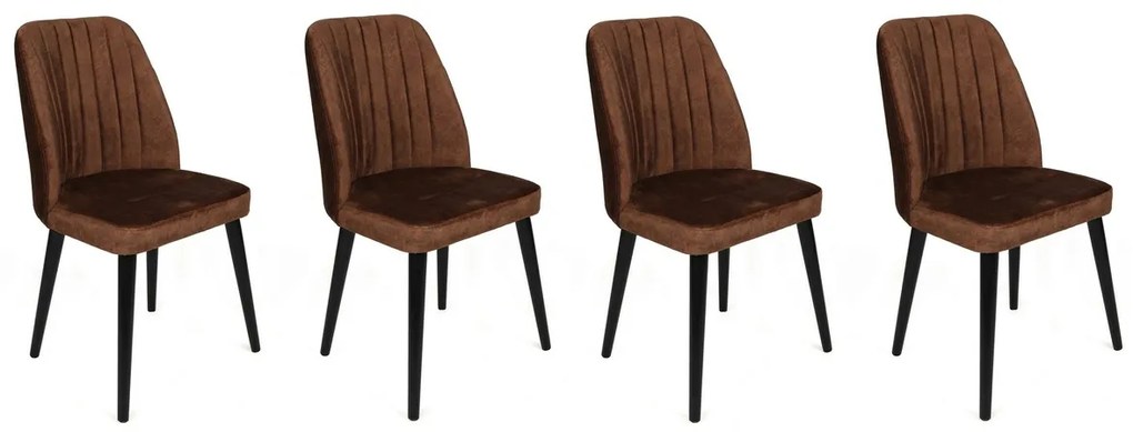 Zestaw krzeseł do jadalni Alfa Brown and Black, 4 szt.