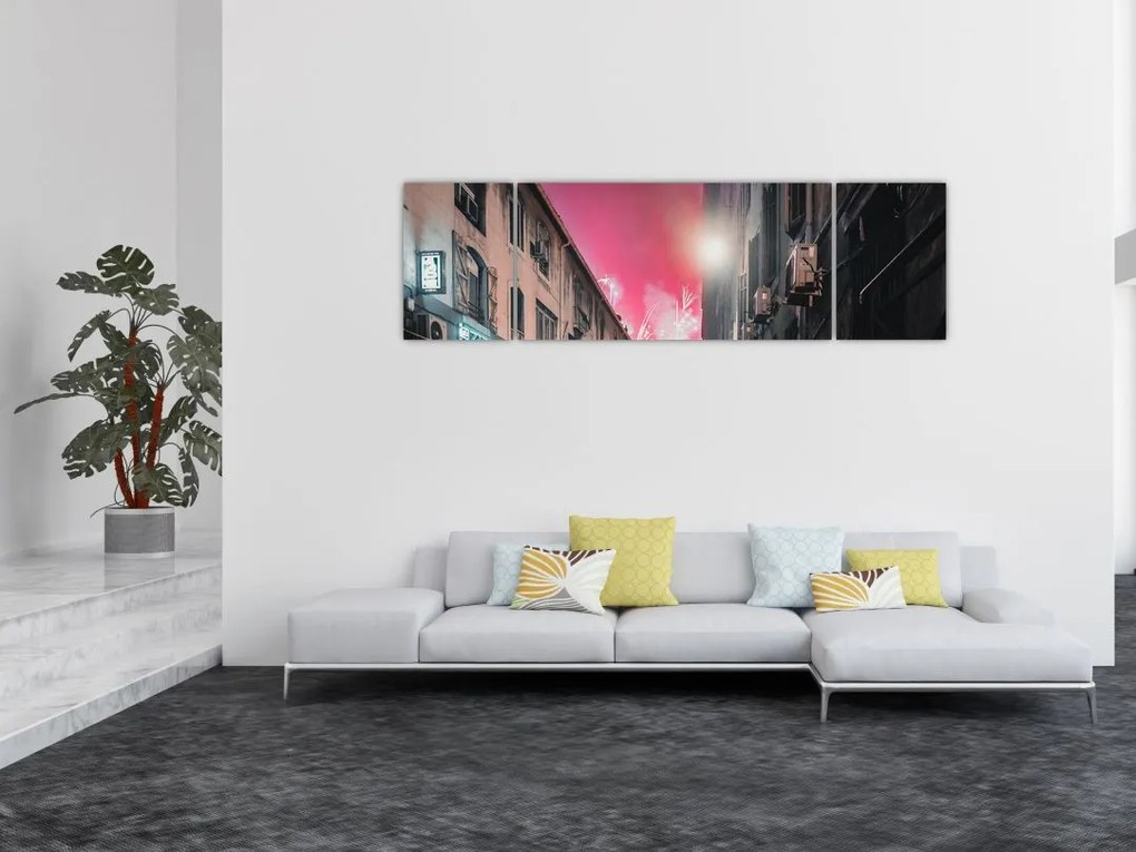 Obraz fajerwerków w Marsylii (170x50 cm)