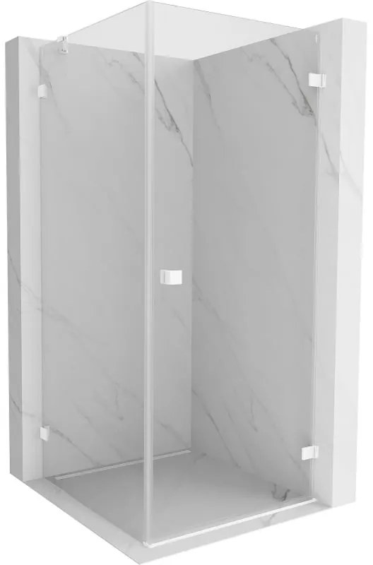 Mexen Lunar-B kabina prysznicowa uchylna prawa 100 x 100 cm, transparent, biała - 832-100-100-20-00-P