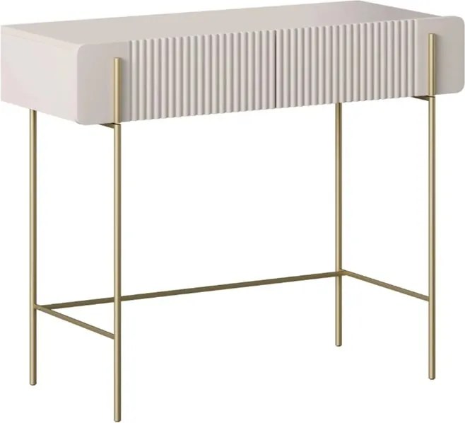 Toaletka Malmi 100 cm z szufladami - kaszmir / złote nóżki