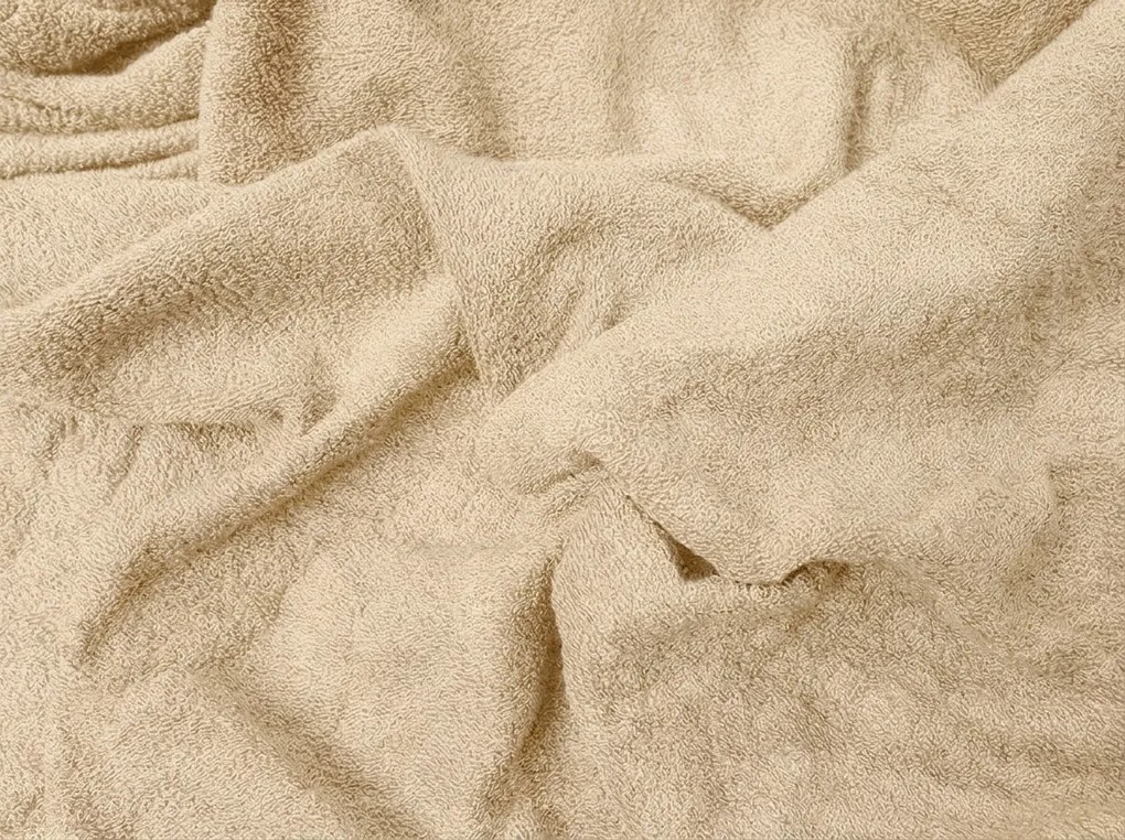 PrzytulneMieszkanie.pl Frotte prześcieradło MOLTON beżowe 90 x 200 cm
