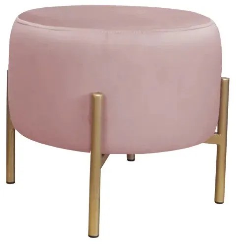 Pufa WILFRED MG VELVET różowa/złota ATOS
