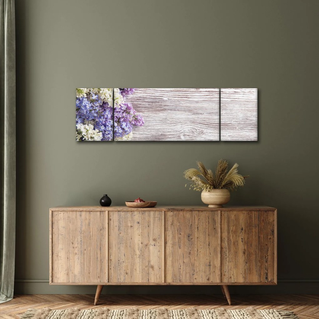 Obraz bzu na drewnie (170x50 cm)