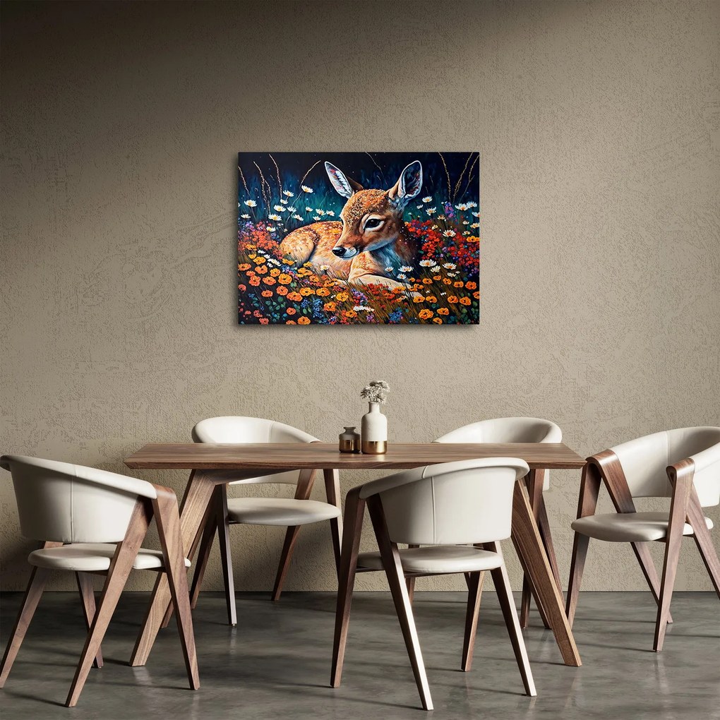 Obraz - Malowany jeleń (70x50 cm)