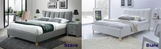 Białe łóżko tapicerowane na nóżkach - Alora 160x200