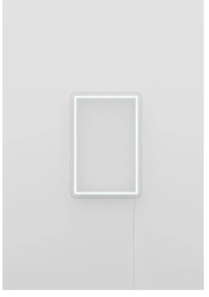 Biały neon w kształcie prostokąta Candy Shock Rectangle, 30x40 cm