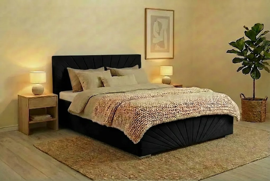 Łóżko OLEG 180x200 cm Czarny Bez materaca