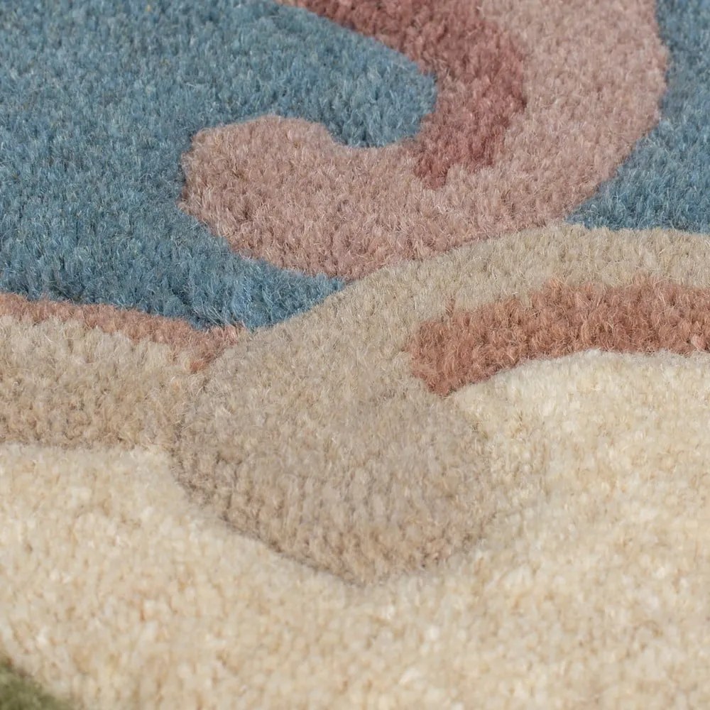 Niebieski wełniany dywan Flair Rugs Aubusson, 67x210 cm