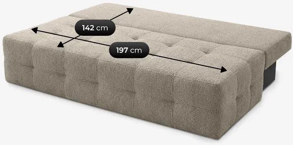 Sofa z Funkcją Spania MORANA Kremowa Boucle Nowoczesna