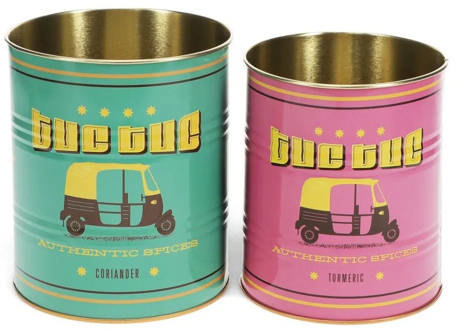 Pojemniki dekoracyjne z cyny zestaw 2 szt. ø 11x13 cm Tuc-tuc – Rex London