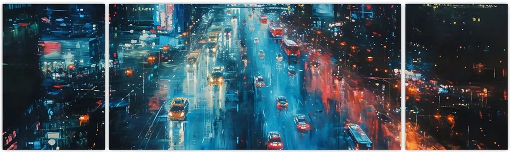 Obraz - Duże miasto, obraz olejny (170x50 cm)
