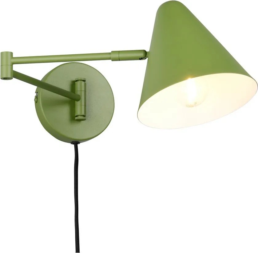 Zielony kinkiet z elastyczną konstrukcją do kontaktu ø 15 cm Cosima – Trio