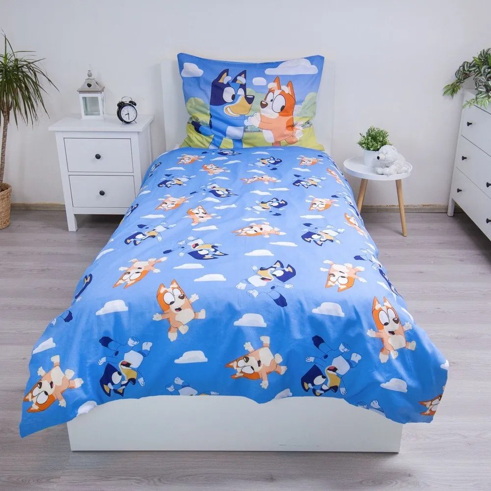 Bawełniana pościel dziecięca jednoosobowa 140x200 cm Bluey – Jerry Fabrics