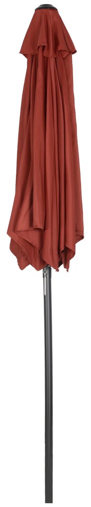 Outsunny Parasol Ø196 cm z funkcją kąta, sześciokątny parasol balkonowy dla plaży balkonu ogrodu, Bordowy