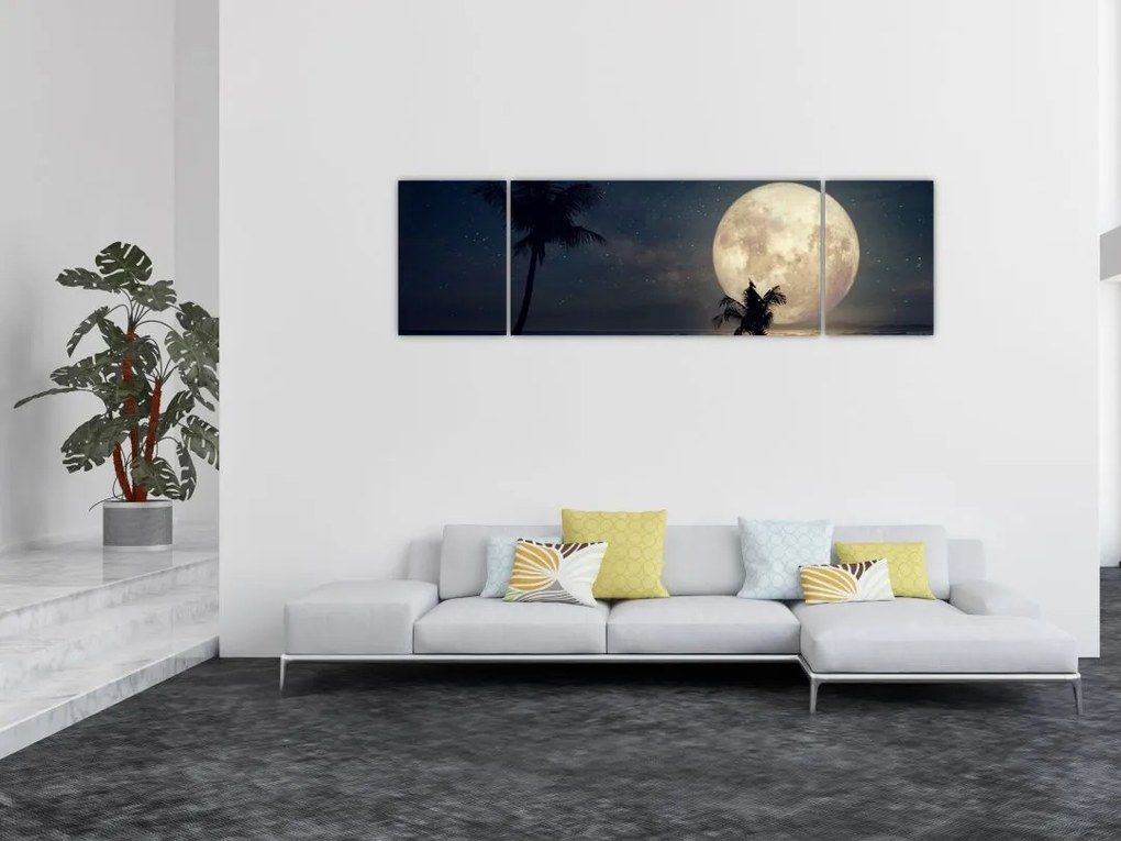 Obraz - Plaża pod pełnią księżyca (170x50 cm)
