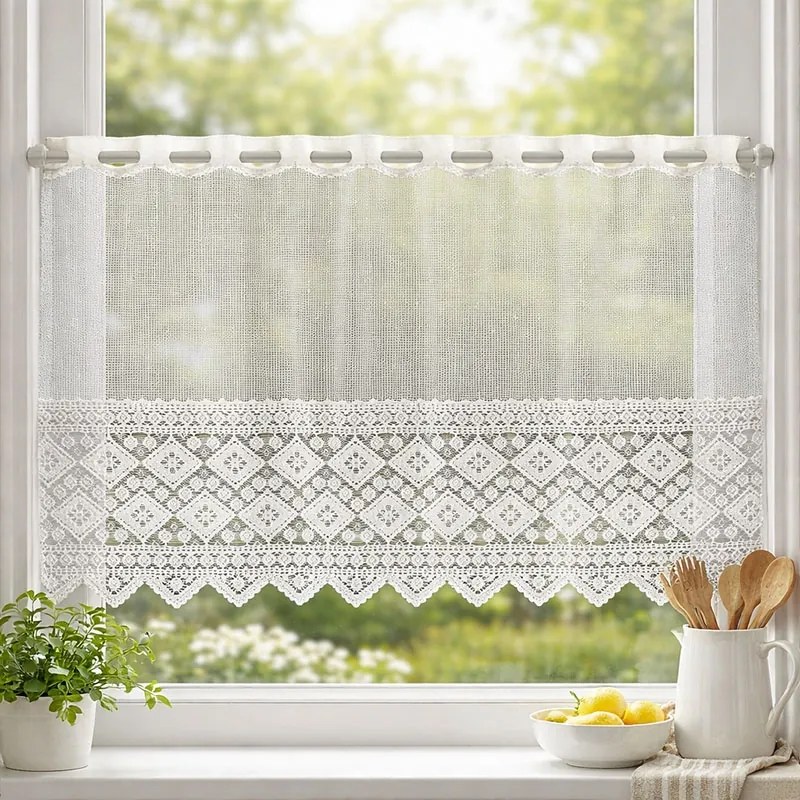 Zazdrostka żakardowa na metry Romby klasyczna vintage - wys. 50 cm