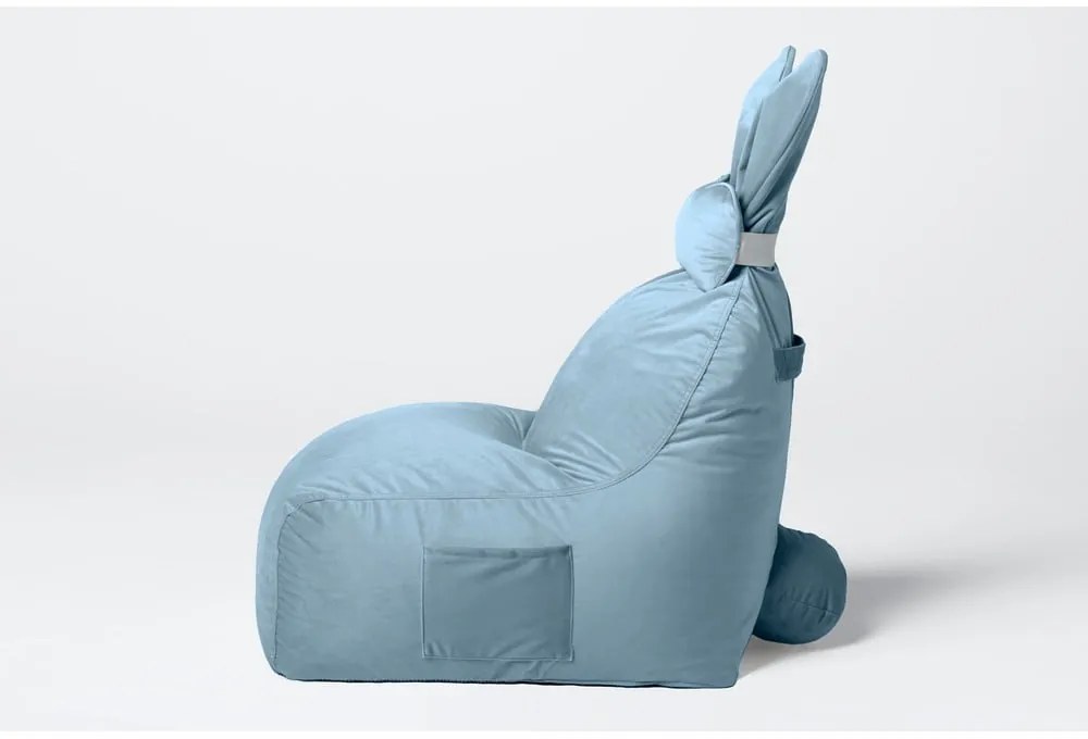 Niebieski dziecięcy worek do siedzenia Funny Bunny – The Brooklyn Kids
