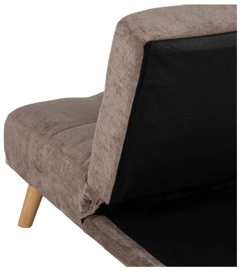 Brązowa rozkładana sofa z tkaniny szenilowej 178 cm – Ixia