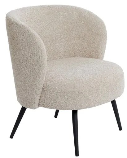 Kremowy fotel z materiału bouclé Dieyda – Light &amp; Living