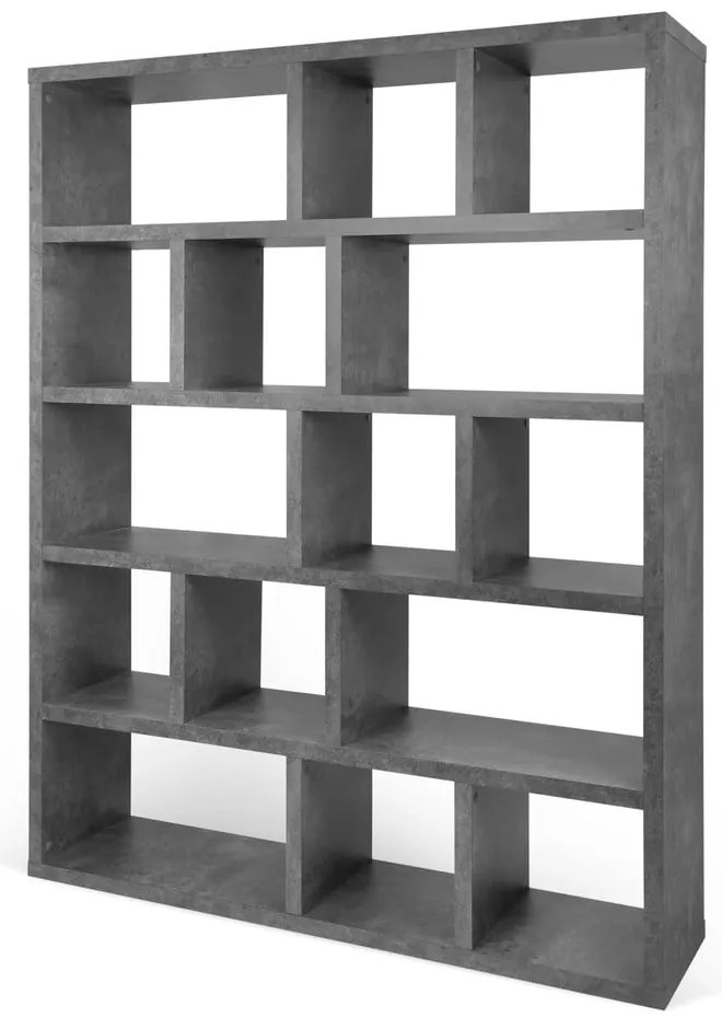 Szary regał w dekorze betonu 150x198 cm Berlin – TemaHome