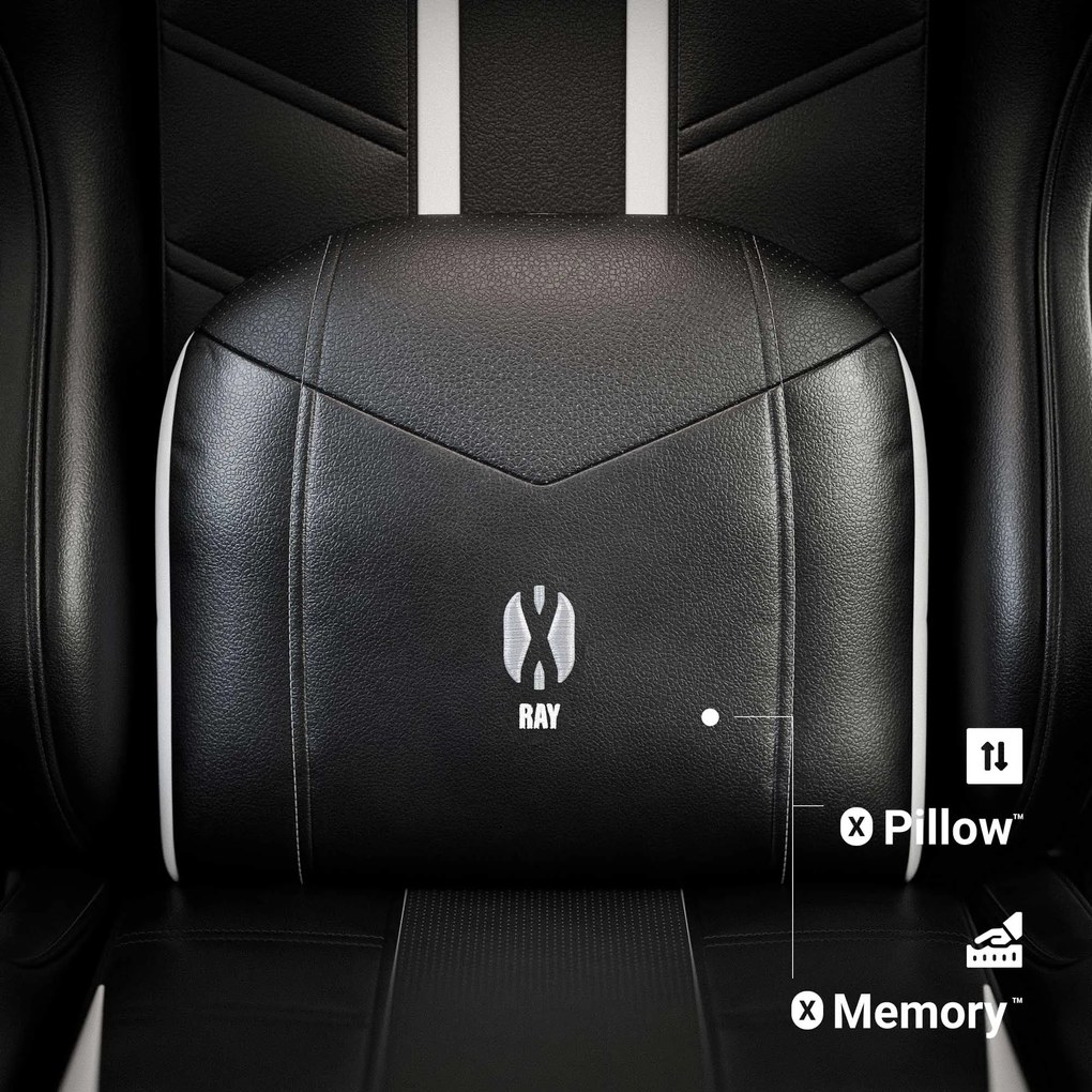 Fotel gamingowy Diablo X-Ray 2.0 Small Size, czarno-biały