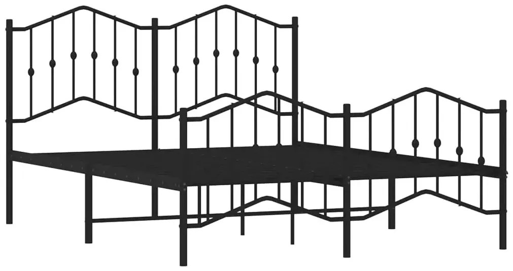 Czarne metalowe łóżko jednoosobowe 140x200cm - Honta