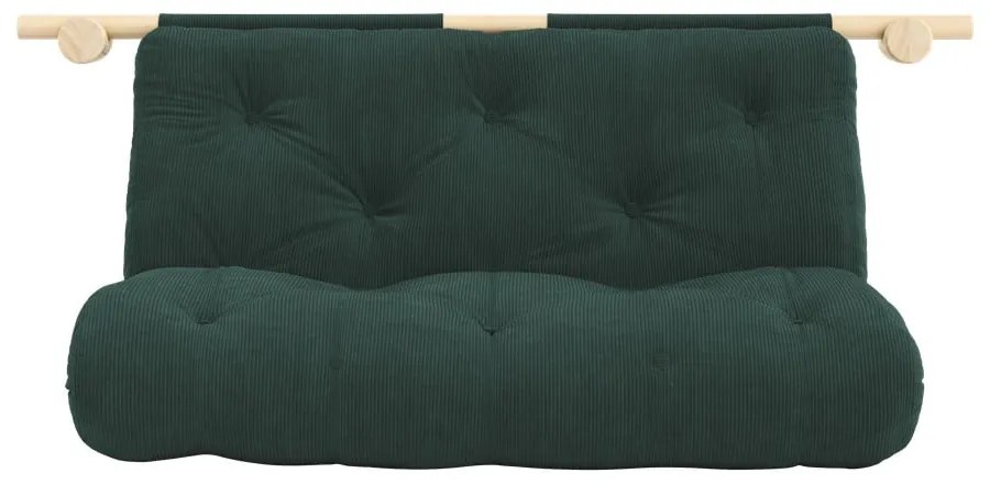 Ciemnozielona sztruksowa rozkładana sofa 135 cm Hooked – Karup Design