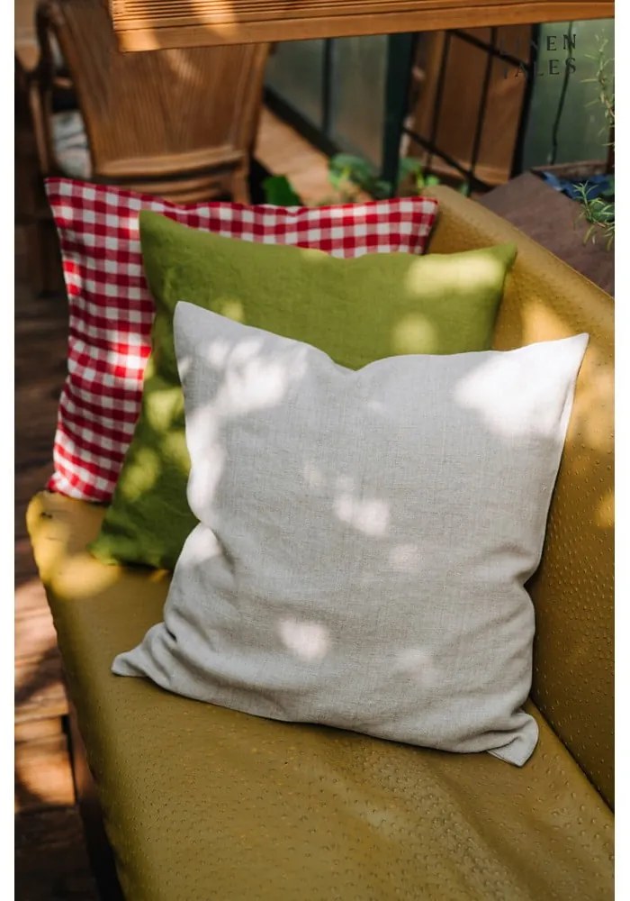 Lniana poszewka na poduszkę 50x50 cm Red Gingham – Linen Tales