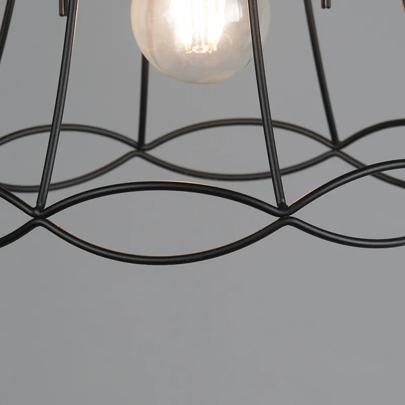 Retro Lampa wisząca czarna 25 cm - Granny Frame