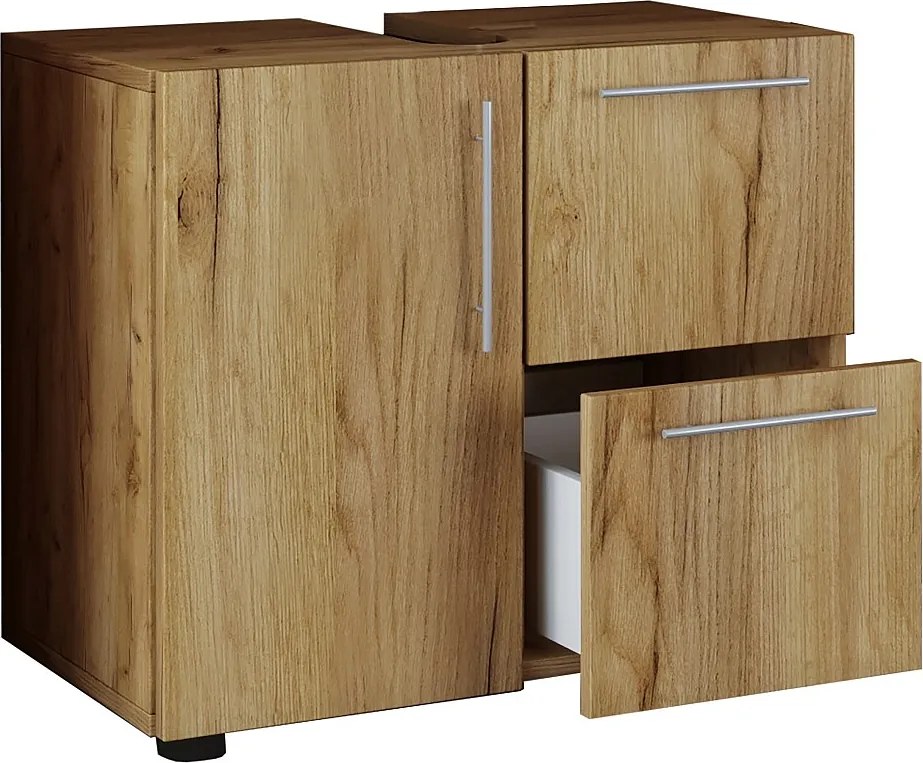 Drewniana szafka łazienkowa z szufladą Flandu