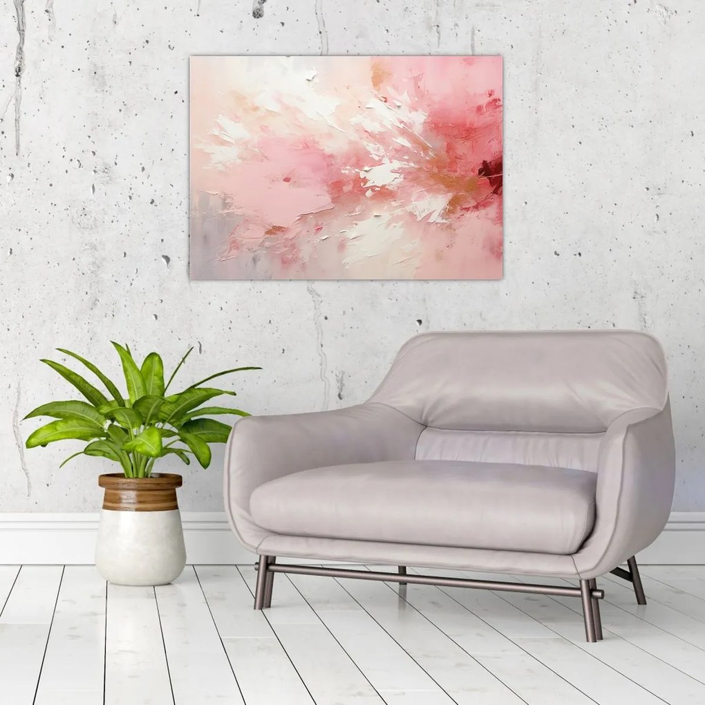 Obraz - Różowa abstrakcja (70x50 cm)