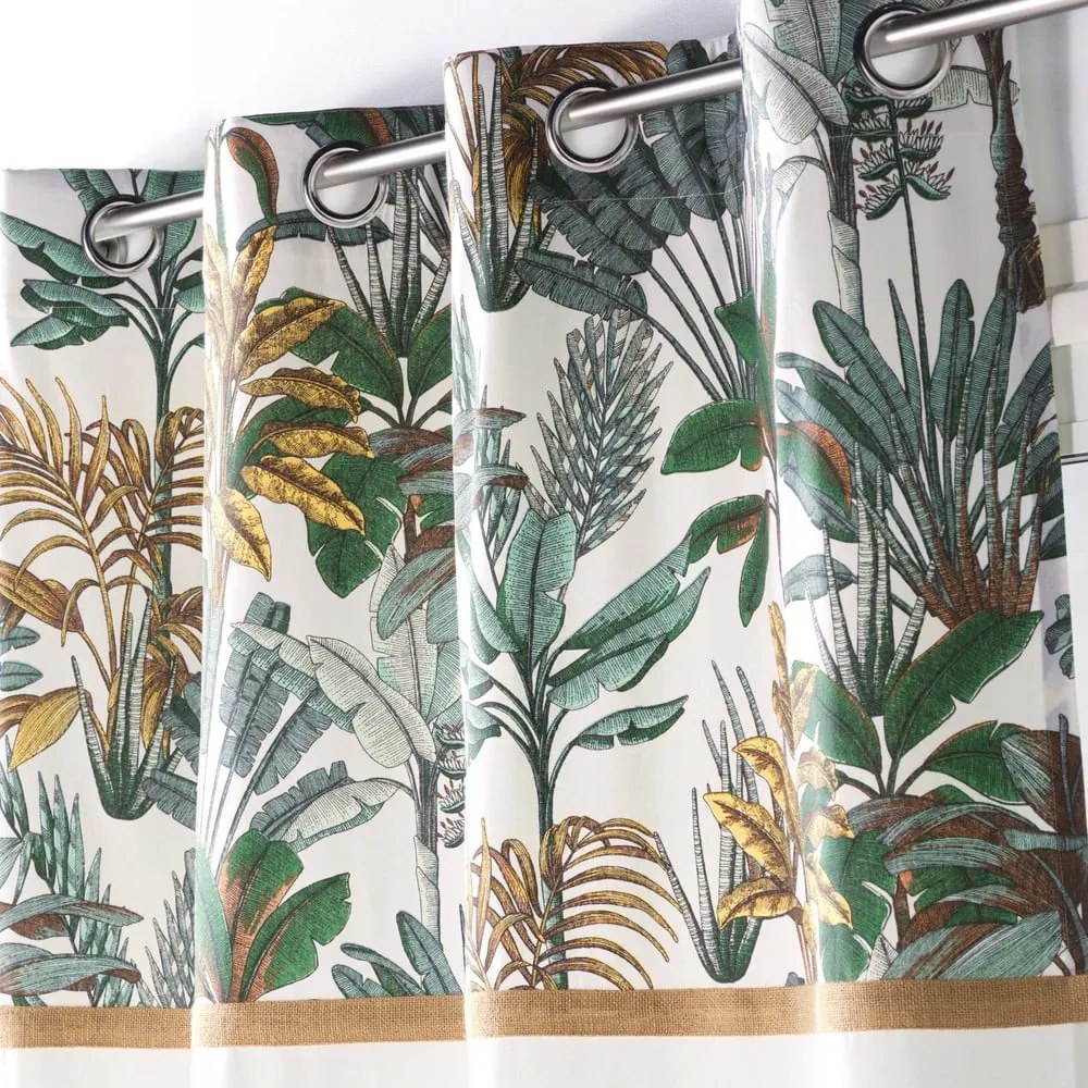 Zielono-kremowa zasłona 140x240 cm Balinesia – douceur d'intérieur