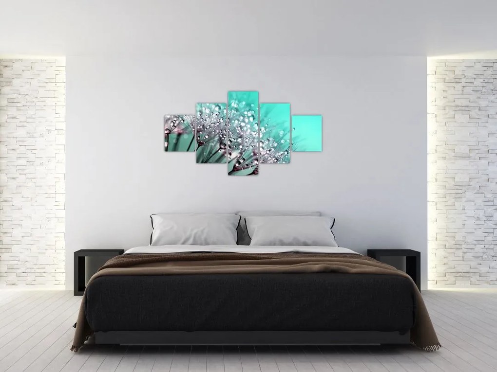 Obraz - zroszona roślina (125x70 cm)