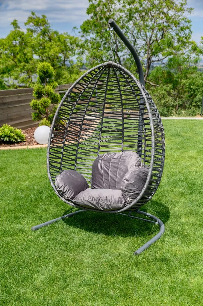 PROMOCJA Jasnoszary wiszący fotel bez stojaka NARS II klasa jakości