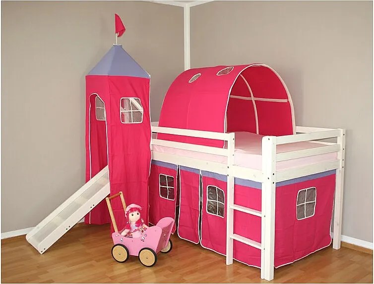 Łóżko piętrowe 208x110x97 cm białe