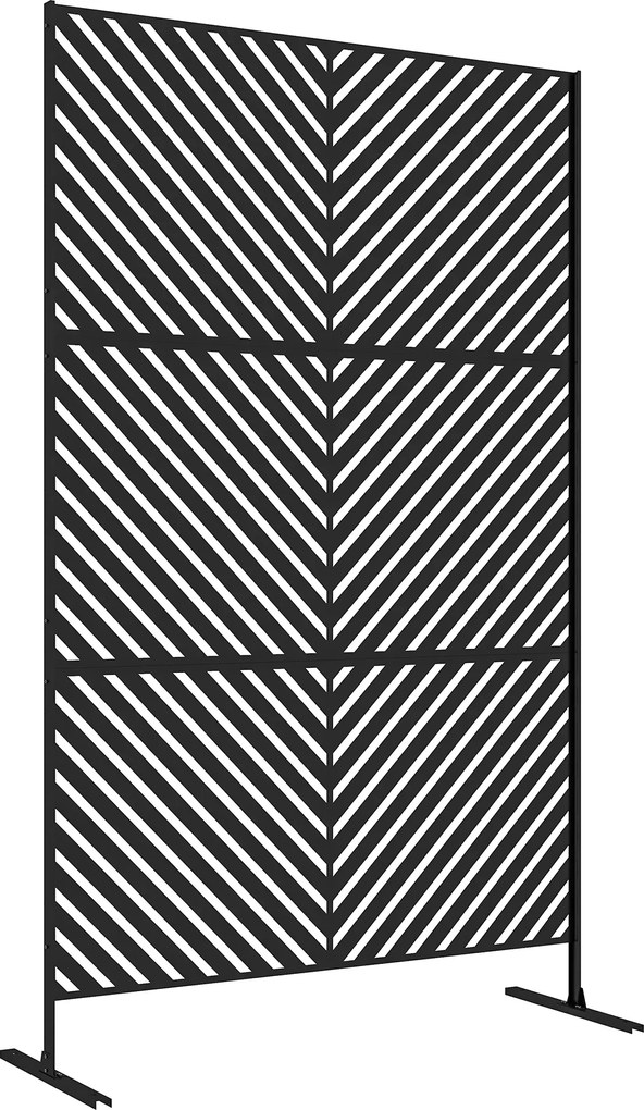 Outsunny Osłona Ogrodowa Geometria Ogrodu, Metal, 122 x 45 x 198 cm, Czarny