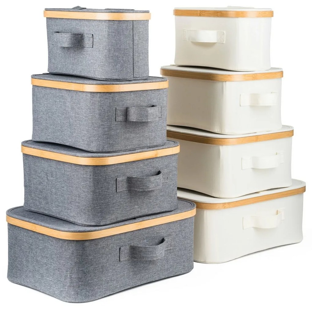 Pojemnik do przechowywania G21 40 x 30 x 15 cm, bambusowy z pokrywką, beżowy