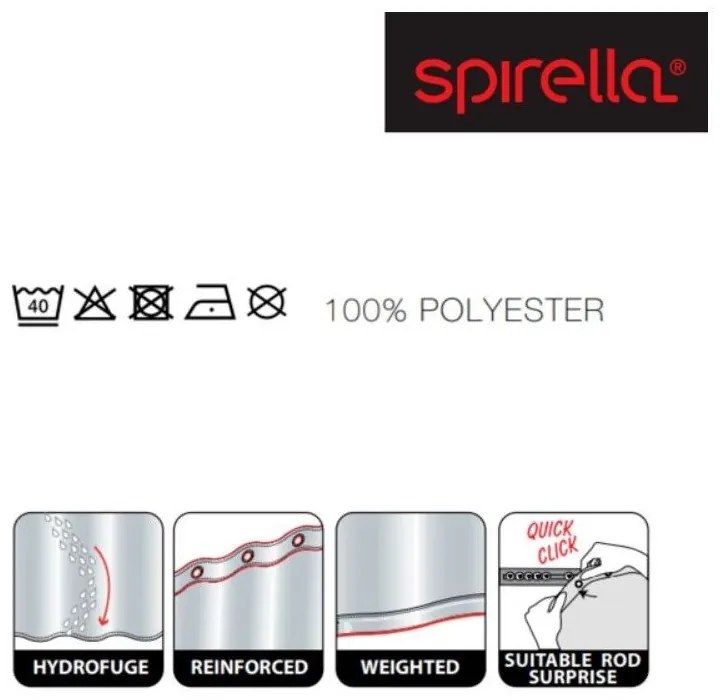 Zasłona prysznicowa 120x200 cm Kos – Spirella