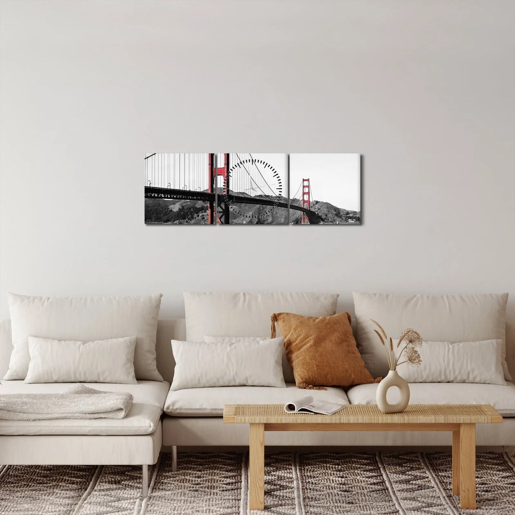 Obraz mostu (z zegarem) (90x30 cm)