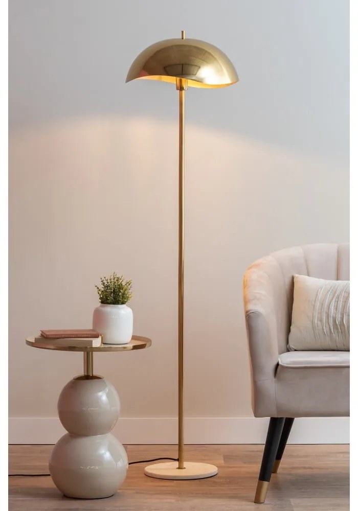 Lampa stojąca w kolorze złota z metalowym kloszem (wysokość 154 cm) Waved – Leitmotiv