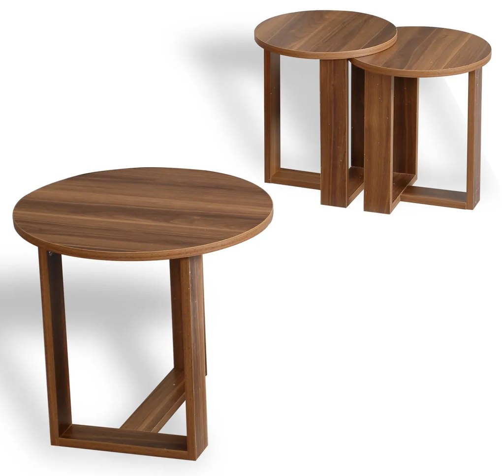 Stolik do odkładania Mira Walnut, 3 szt.