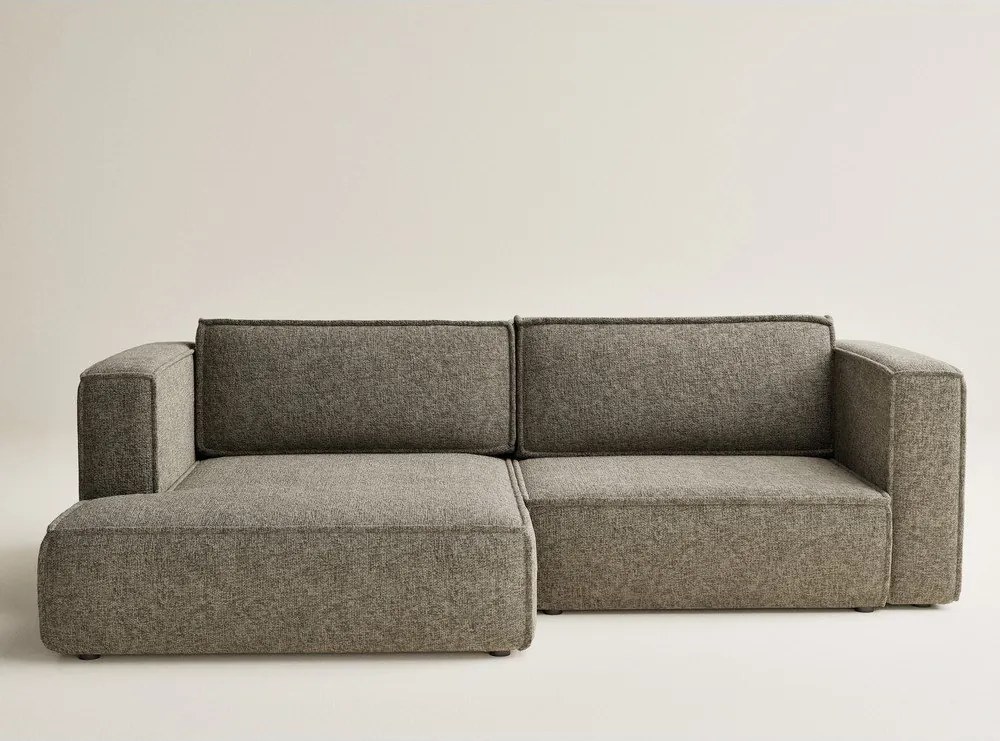 Brązowy rozkładany/ze schowkiem narożnik z tkaniny szenilowej (lewostronny/z szezlongiem) Velto – Maison de Rêve