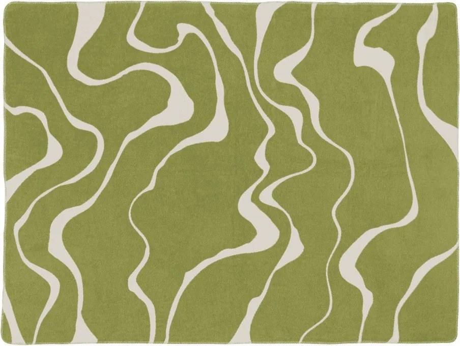 Zielono-kremowy koc 150x200 cm Felu – noo.ma