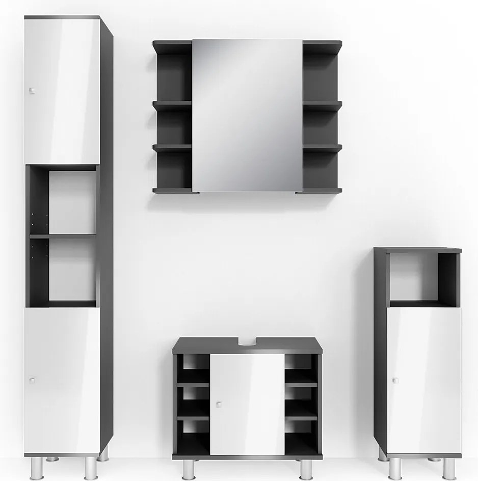 Zestaw mebli łazienkowych antracyt 60x32x54 fynn