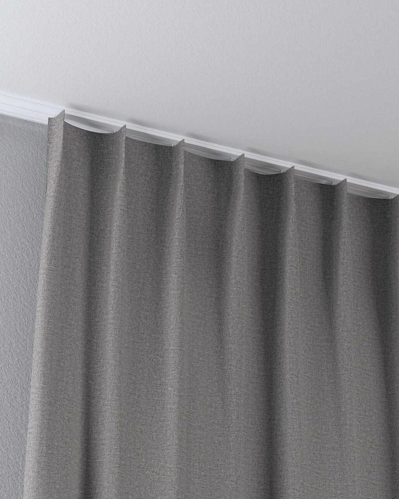 Zasłona na haczykach flex pojedynczych kolor szary tkanina strukturalna