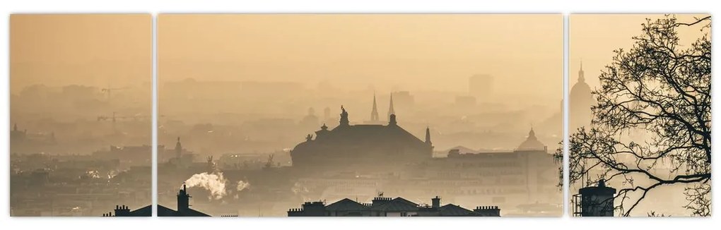 Obraz - Miasto pod mgłą (170x50 cm)