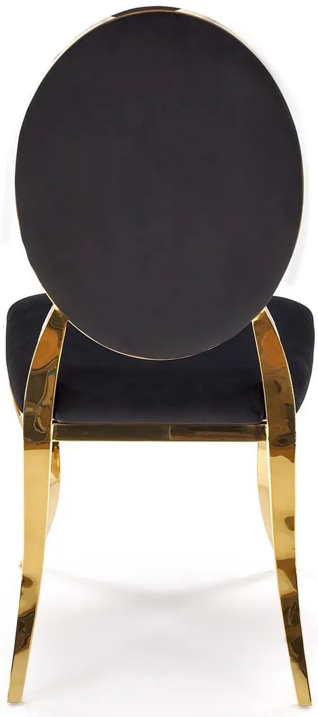 Pikowane krzesło ludwik w stylu glamour czarny + złoty N9-S46
